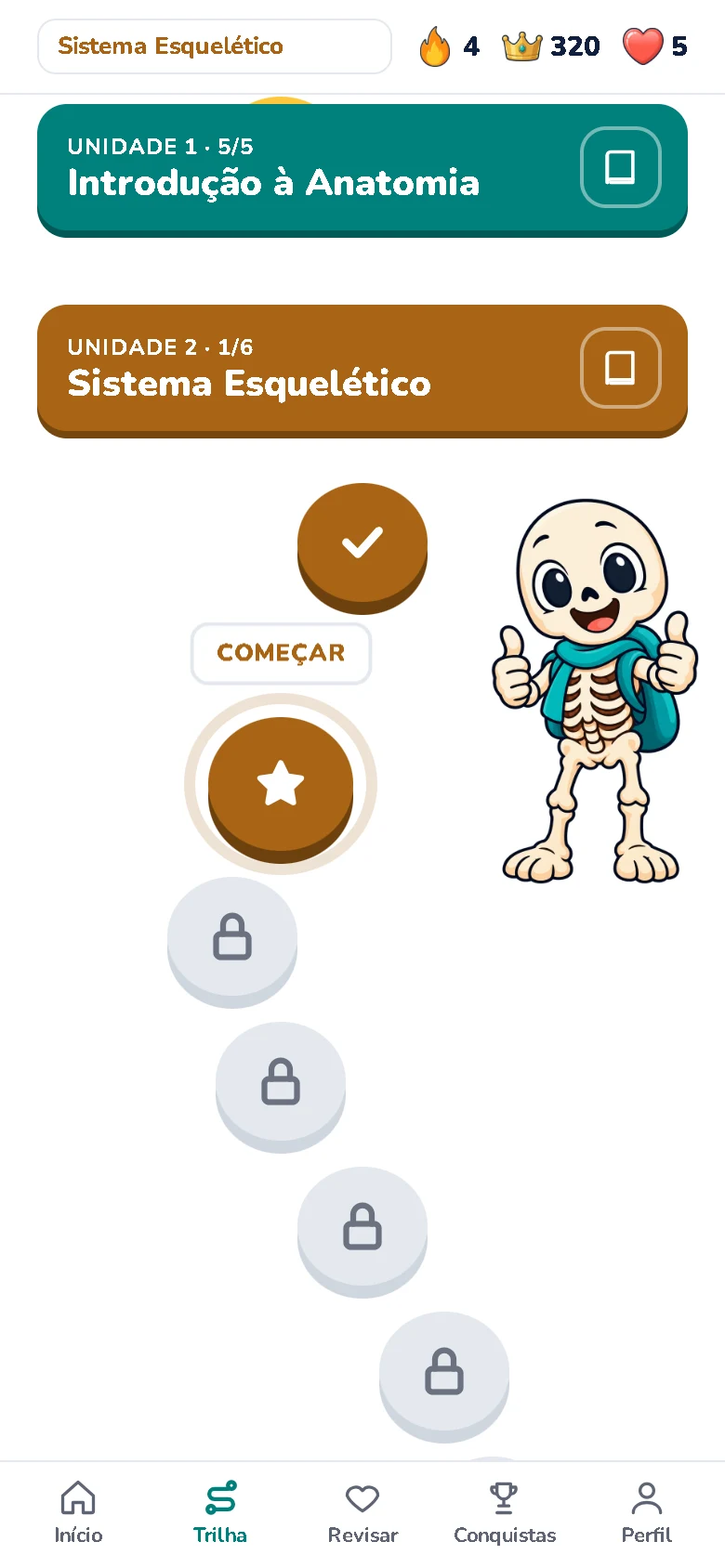 Trilha de lições